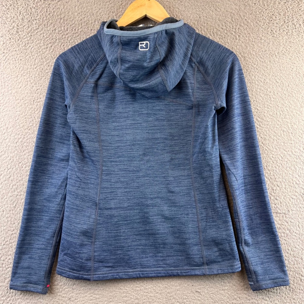 ORTOVOX Fleece Hooded Full Zip Jacket Blue Heathered Women's Small Outdoor - Picture 2 of 11